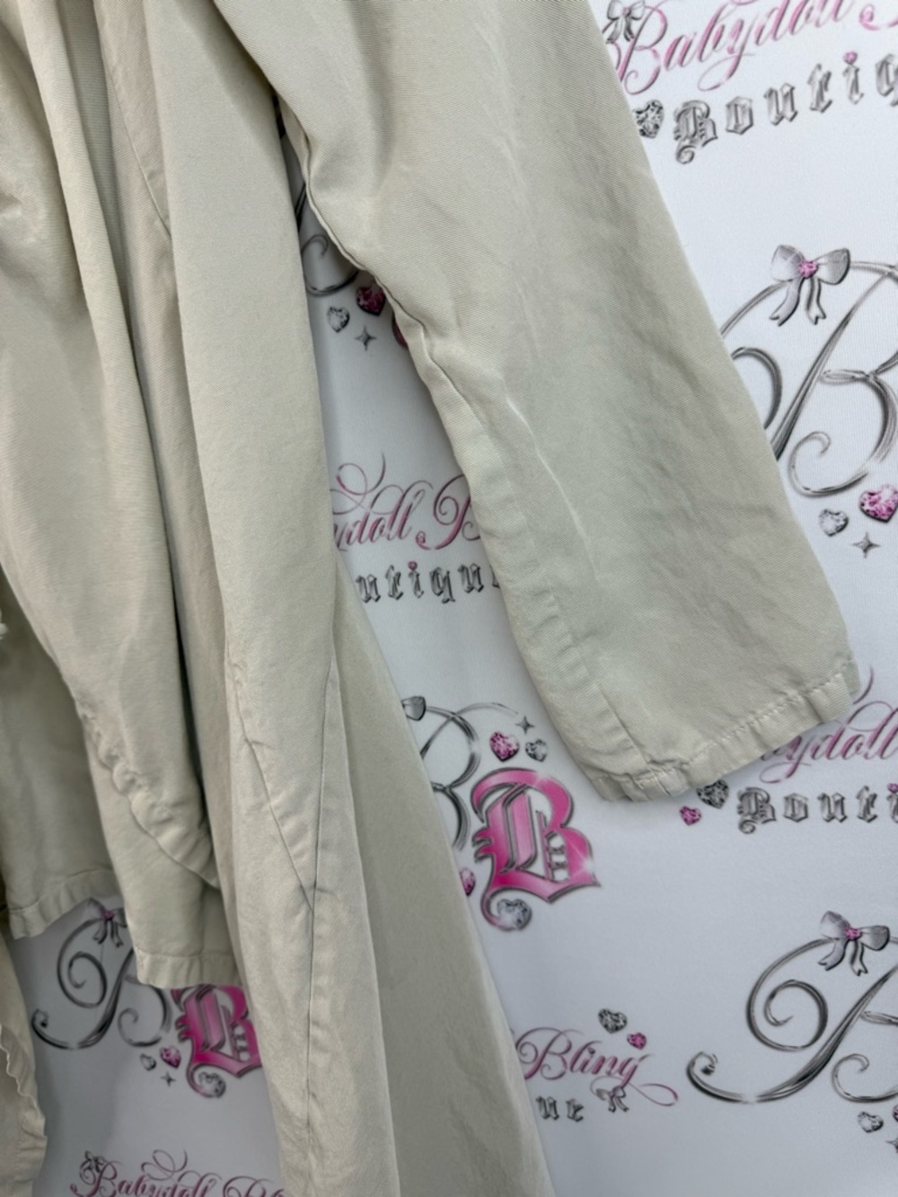 bryn Walker long sleeve cardigan Cream Ruffled Open-Front Draped Cardigan - Picture 6 of 15